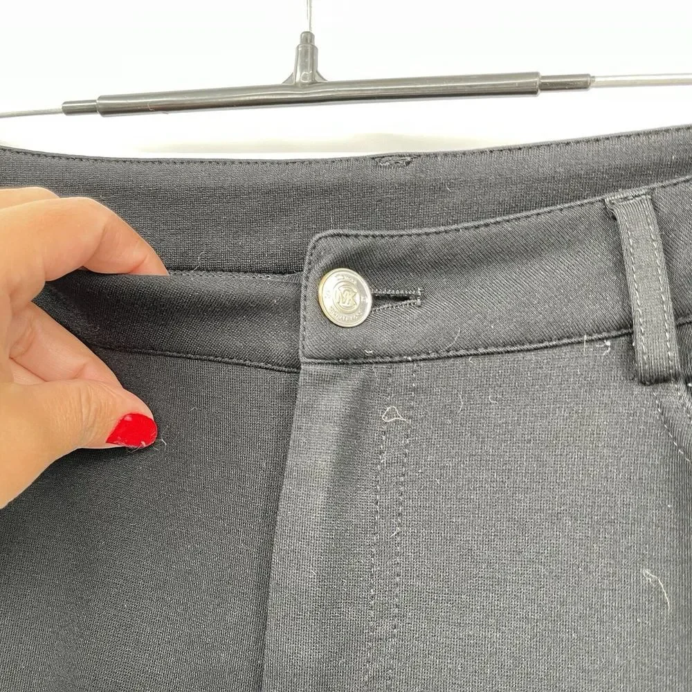 Michael Kors 4 Skinny Pants Women Black Stretch Mid Rise Logo Hardware‎ 5-Pocket